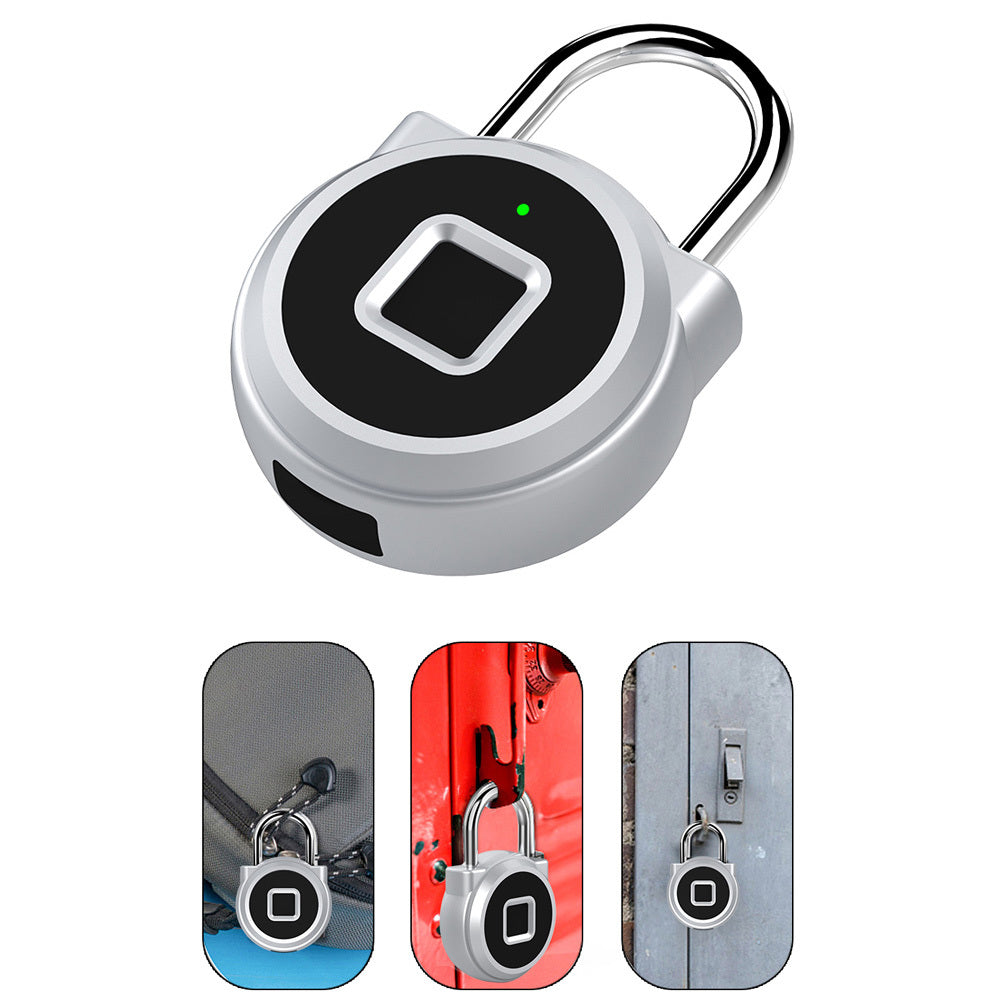 P10 Mini Smart Keyless Fingerprint Lock Waterproof Inteligente Anti-Theft Security Padlock Door Luggage Case Lock Silver