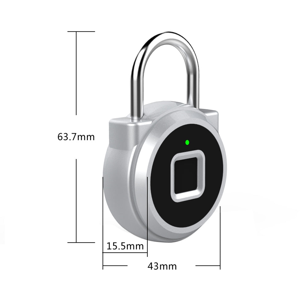 P10 Mini Smart Keyless Fingerprint Lock Waterproof Inteligente Anti-Theft Security Padlock Door Luggage Case Lock Silver