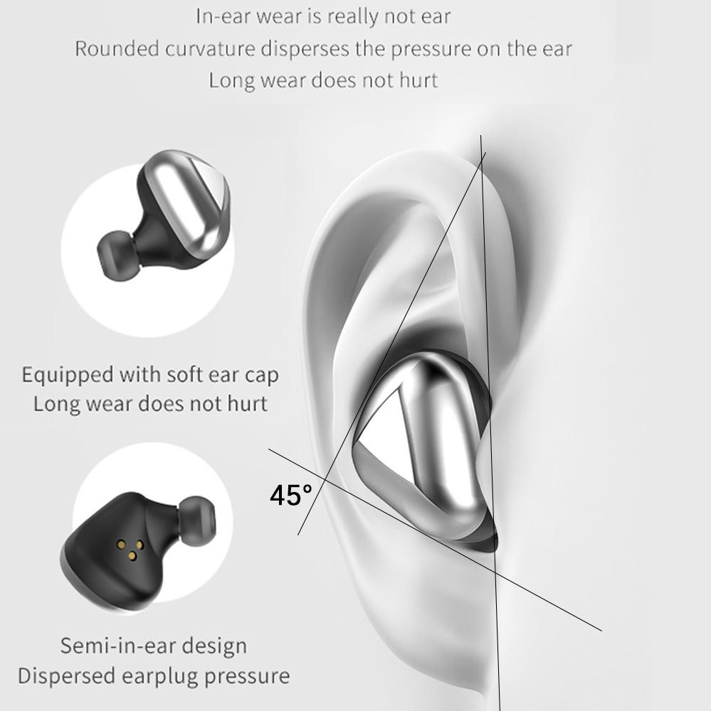 T50 TWS Bluetooth Earphone Stereo Touch Control Bass BT 5.0 Eeadphones With Mic Handsfree Earbuds AI Control white