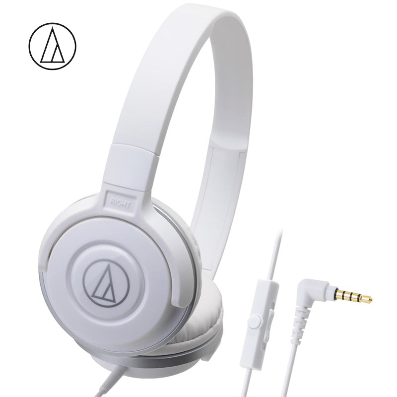 Original Audio-Technica ATH-S100iS Headset Wired Control Game Headphone with Micphone Bass Music Earphone for Cellphones Computer Pink