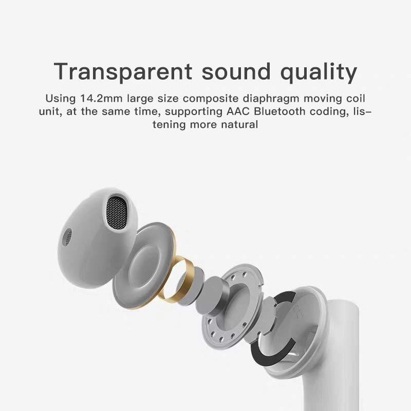 Air2S Bluetooth Headset Mini Wireless 5.1 Fingerprint Touch Earphones white