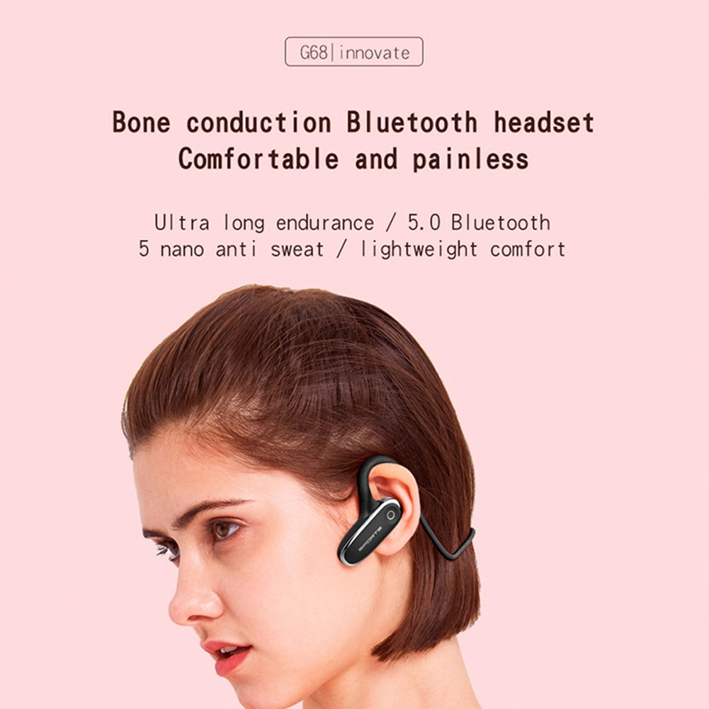 G68 Bone Conduction Earphones Wireless Bluetooth 5.0 Sports Headsets Waterproof Headphones Red