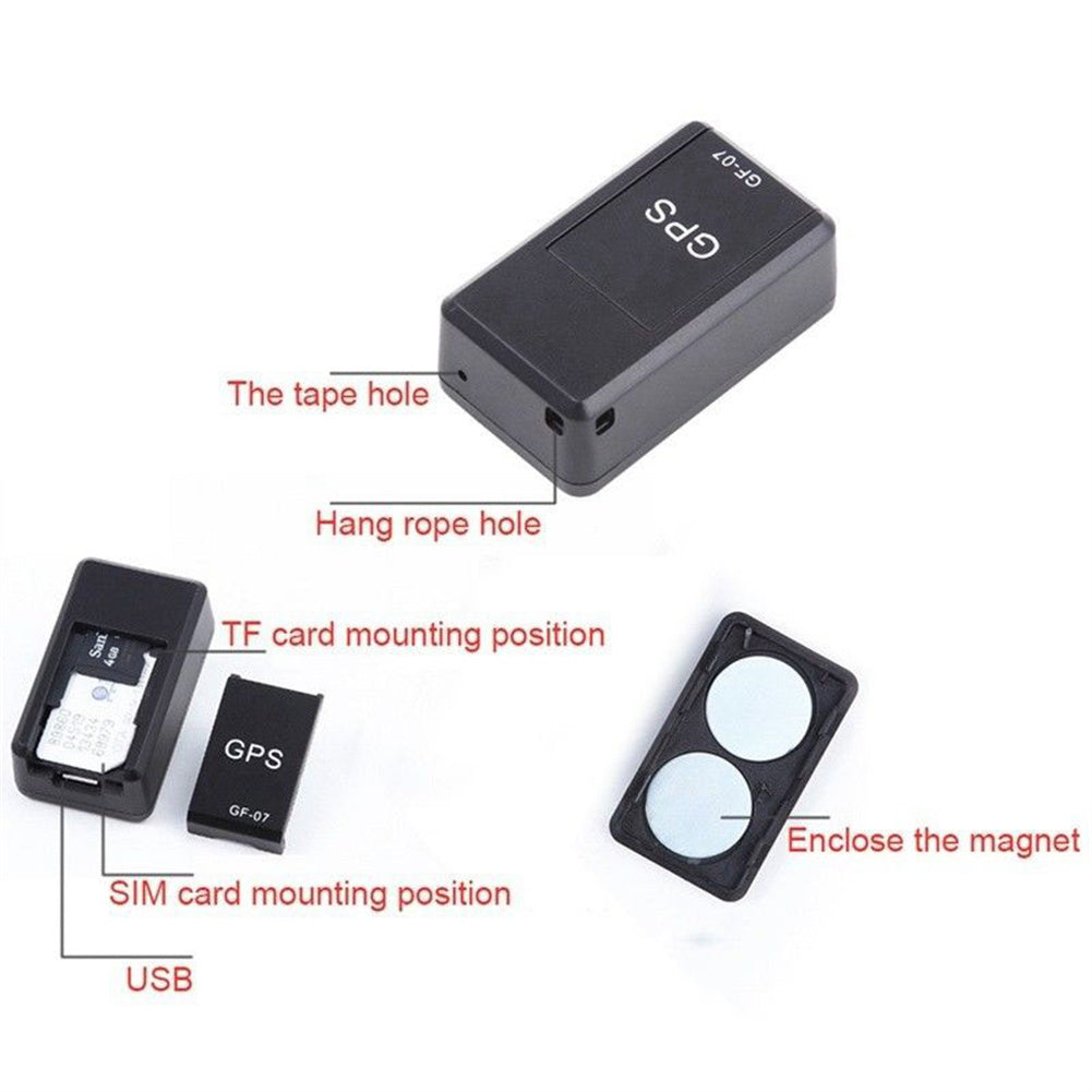 Gf-07 Mini Car Locator GPS Real Time Tracking Locators for Elderly Children Anti-lost Device Black