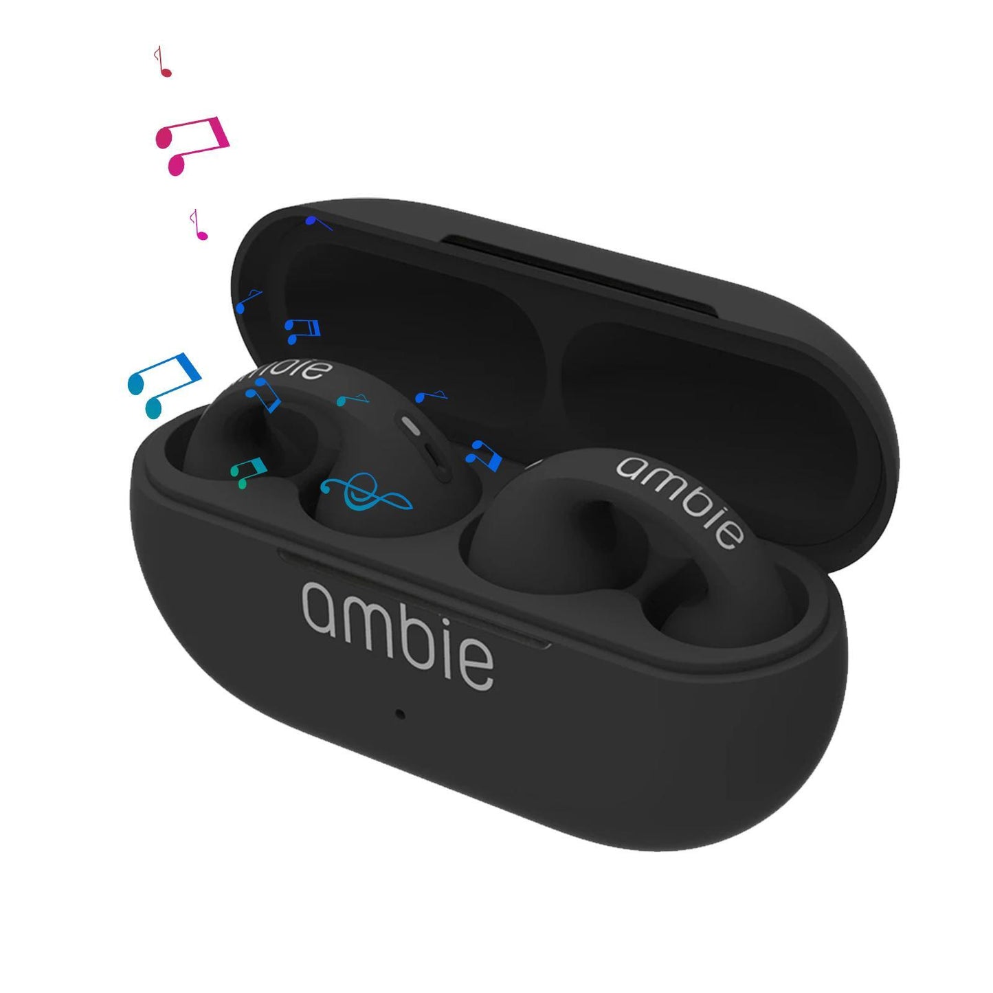 Bone Conduction Bluetooth Headphones Wireless Non-in-Ear Ear Clip Sports Headset for Ambie Black