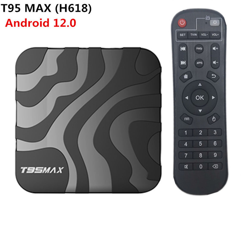 T95max Android 12 Smart Tv Box H618 2.4g 5g Wifi Bluetooth-compatible Network Set Top Box black EU Plug 4+32G