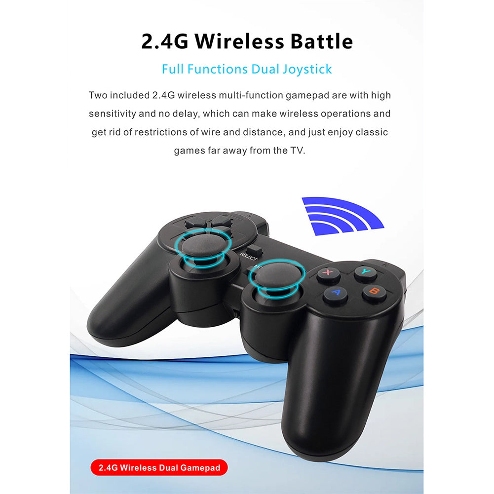 1 Set Gt65 Android Tv Game Console Dual System Wireless Controller Tv Game Console Psp Gd10 Black 128g