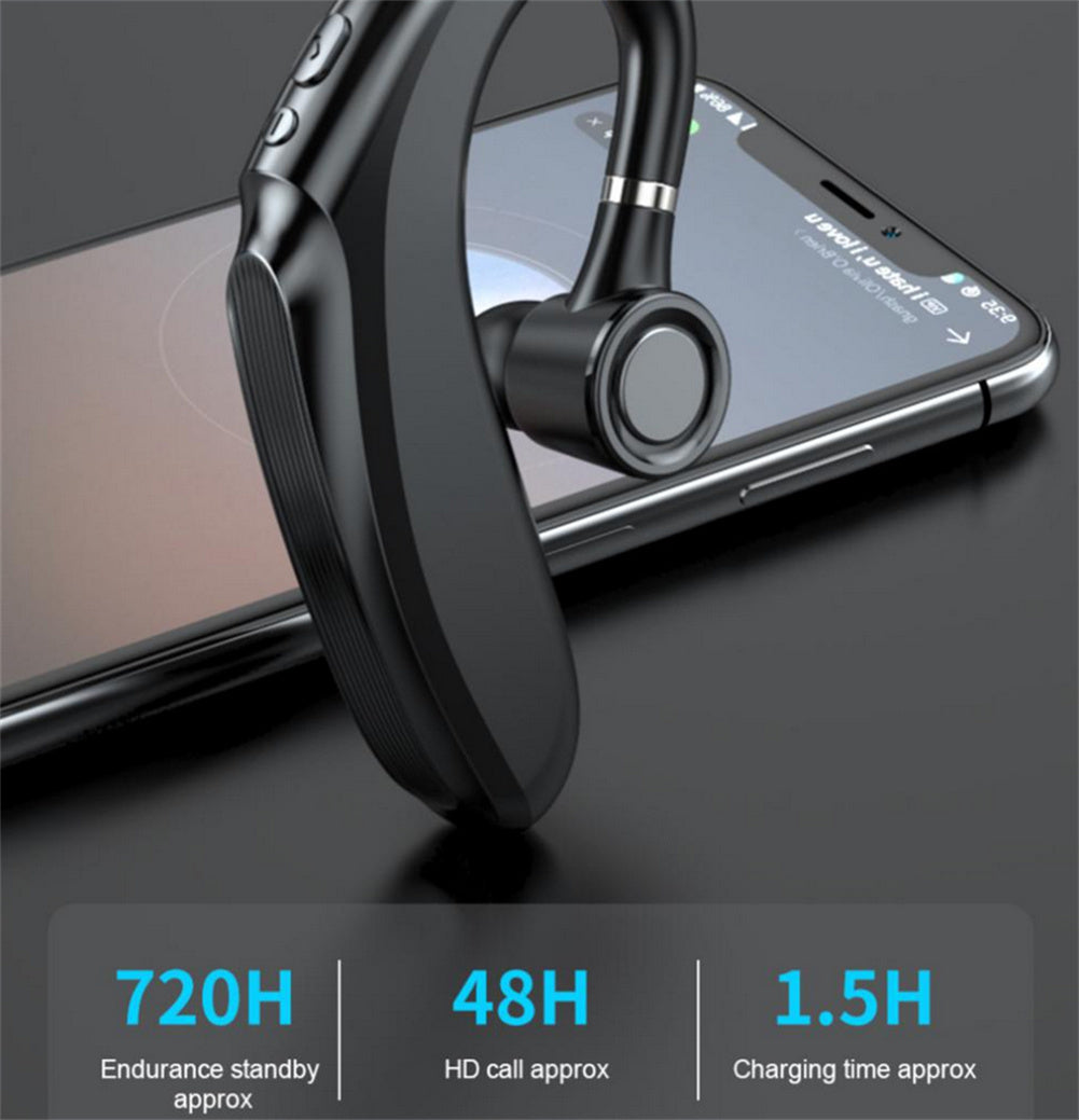 Q12 Wireless Earpiece 48 Hours Talktime Microphone 720 Hours Standby Cellphone Headset Hands-Free Earphone blue