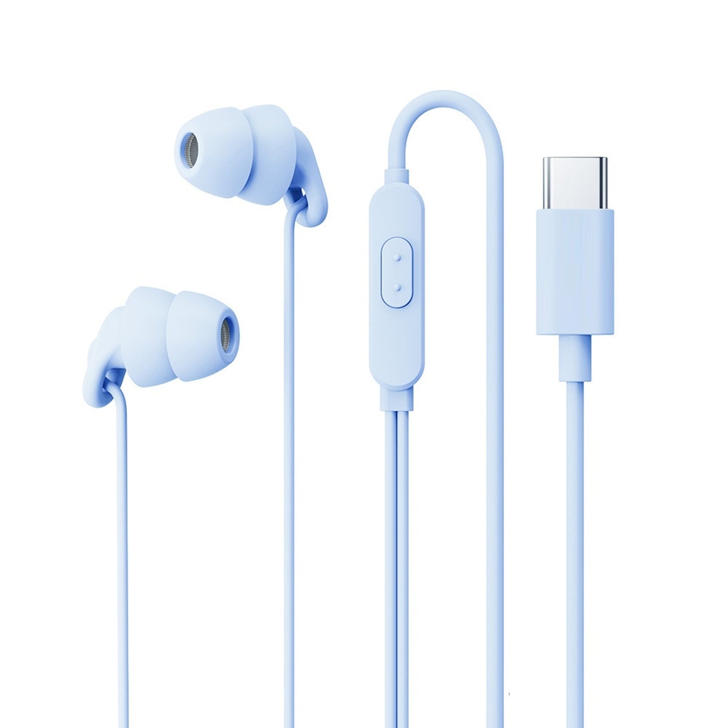 REMAX RM-518 Headphones Wired Microphone Earbud In-Ear Earphones Built-in Call Control Clear Audio For Most Mobile Devices Blue +3.5 socket