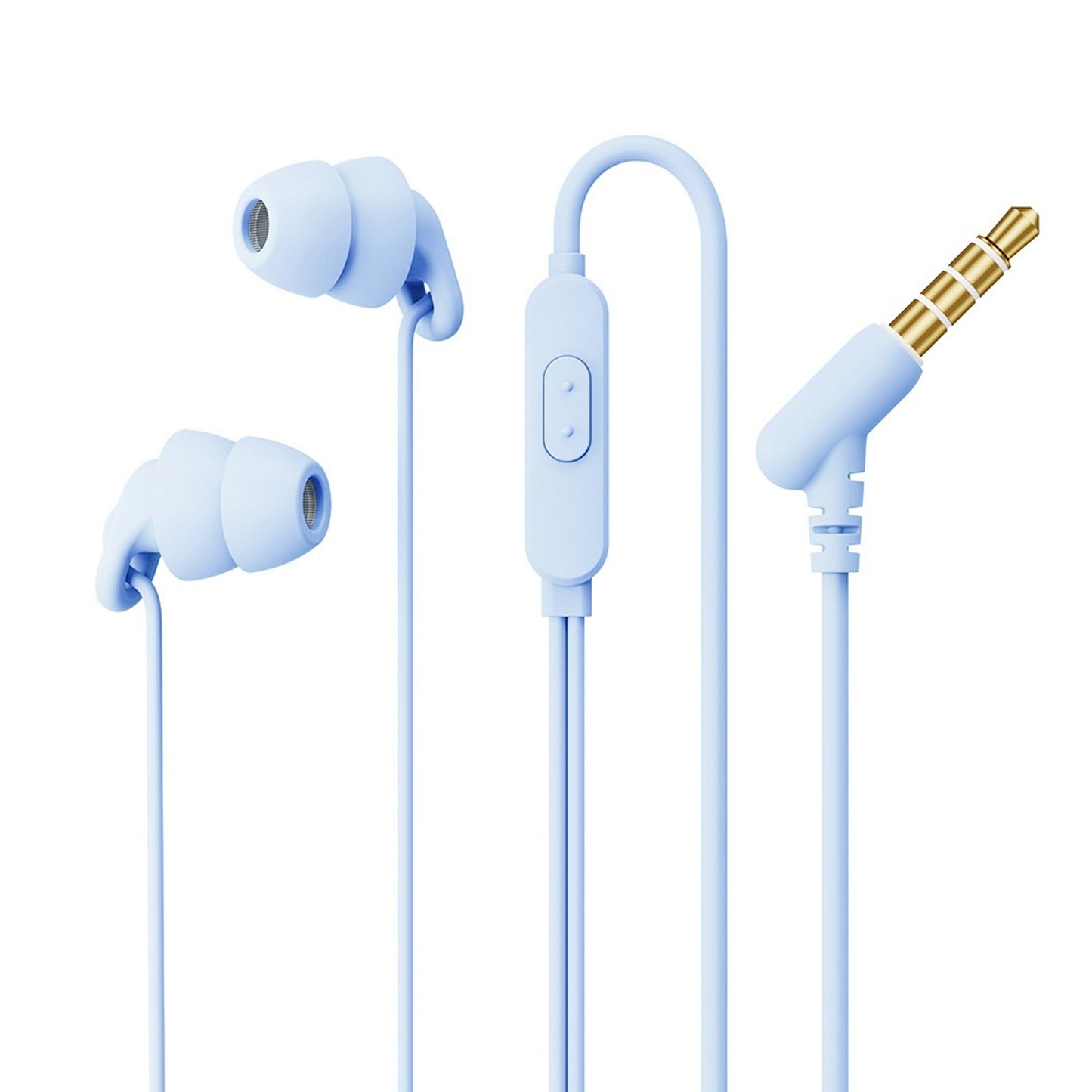 REMAX RM-518 Headphones Wired Microphone Earbud In-Ear Earphones Built-in Call Control Clear Audio For Most Mobile Devices Blue +3.5 socket