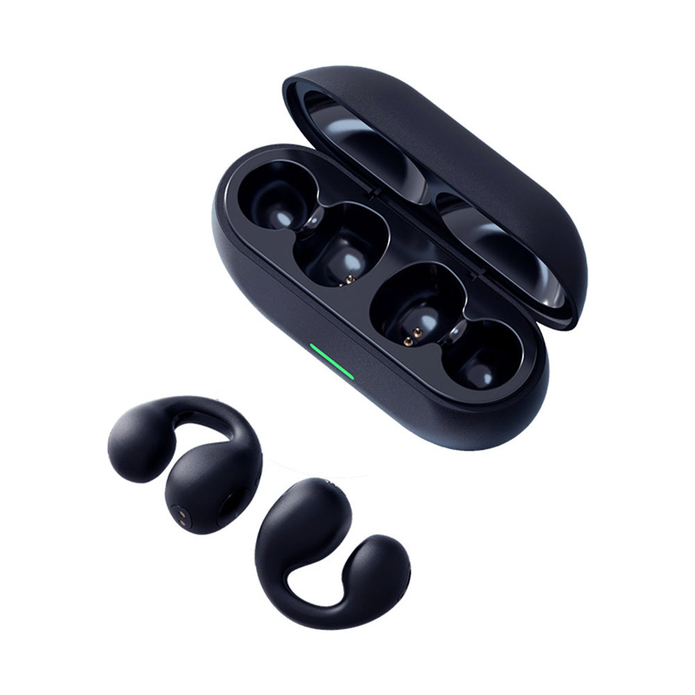 Wireless Ear Clip Earbuds Ear Clip Earphones With Built-in Mic HD Sound Earphones For Sport Cycling Running Work White