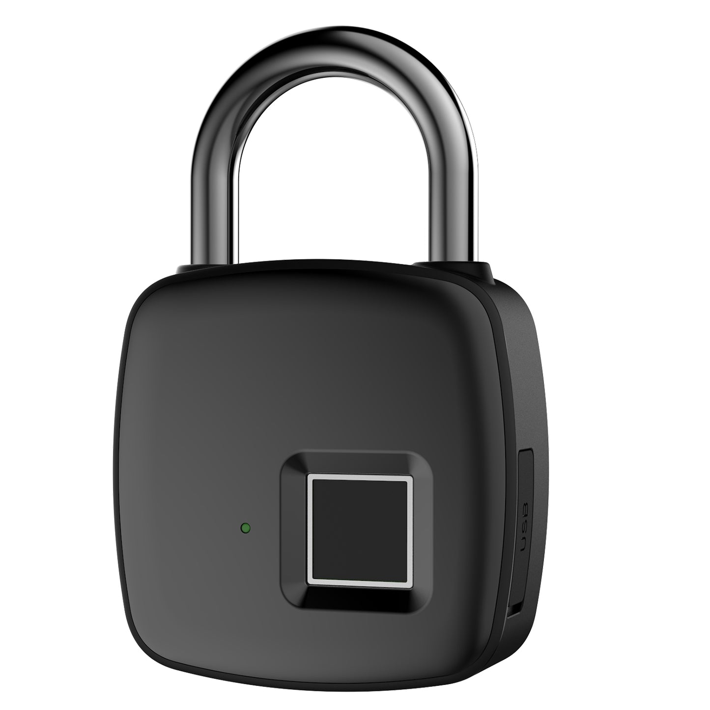 P30 Fingerprint Padlock Smart Keyless One Touch Open Biometric Lock Portable USB Rechargeable Locker Lock Black