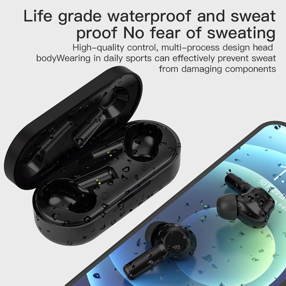 W20 Wireless Earbuds Sport Headphones 3 - 5H Playtime Ear Buds With Charging Case Earphones In-Ear Earbu For Computer Laptop black