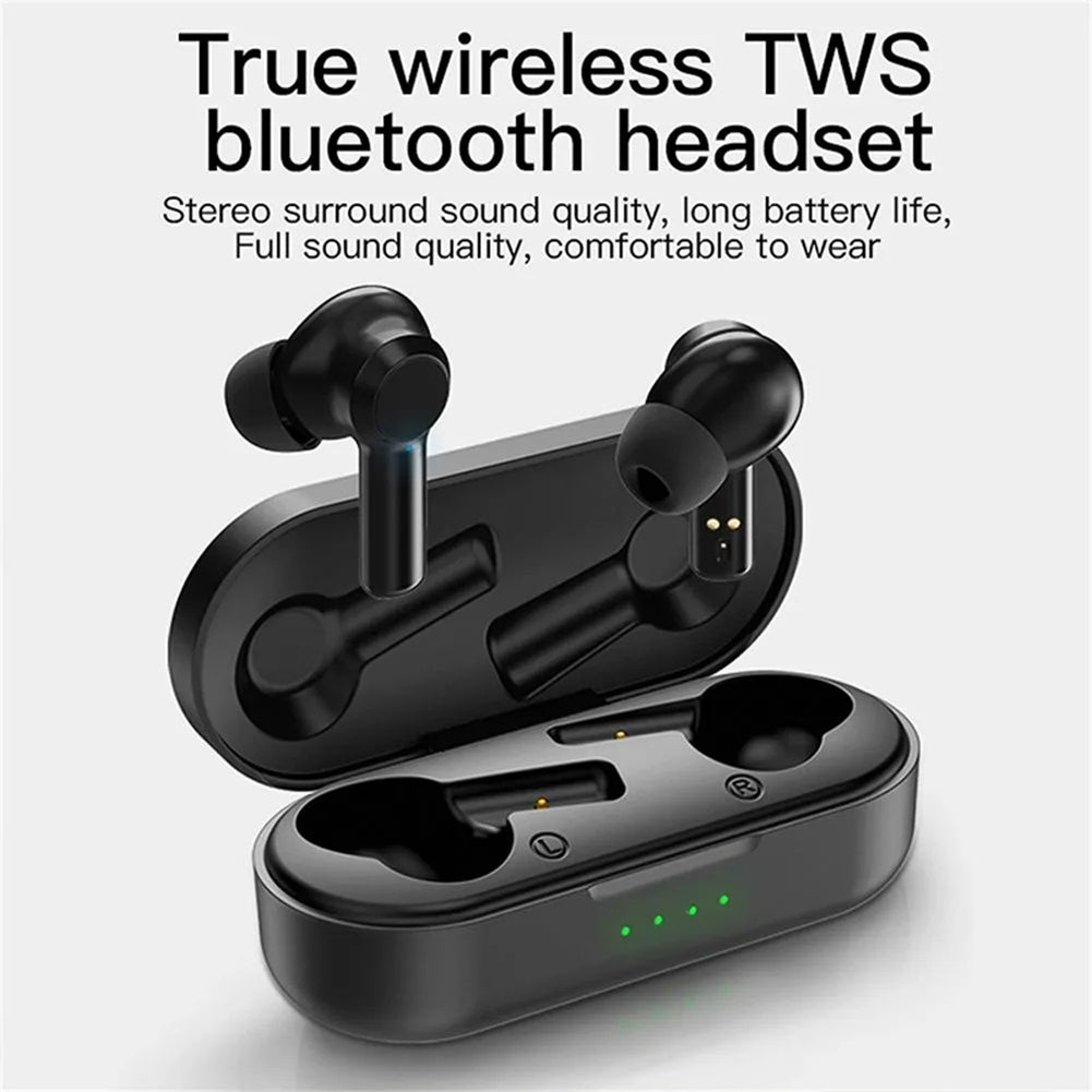 W20 Wireless Earbuds Sport Headphones 3 - 5H Playtime Ear Buds With Charging Case Earphones In-Ear Earbu For Computer Laptop black