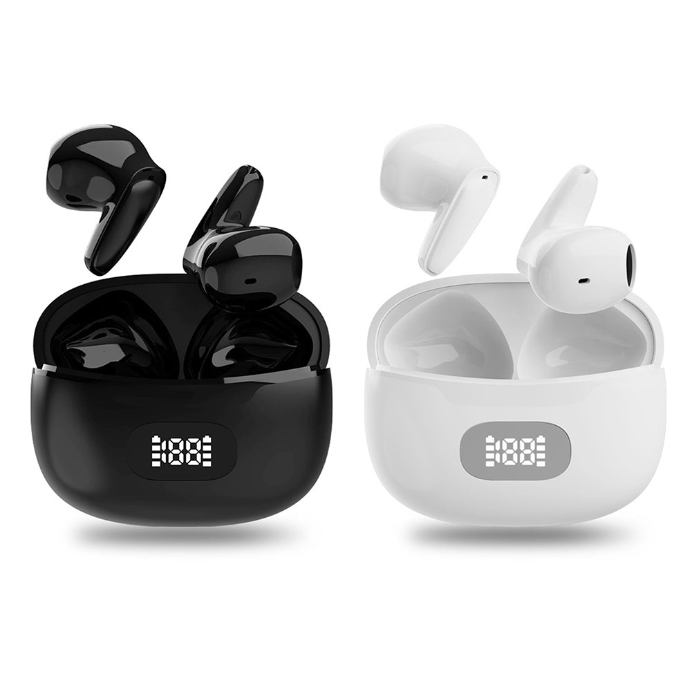 Wireless Earbuds In-Ear Stereo Headphones With Charging Case Waterproof Noise Canceling Earphones For Sports Gaming White