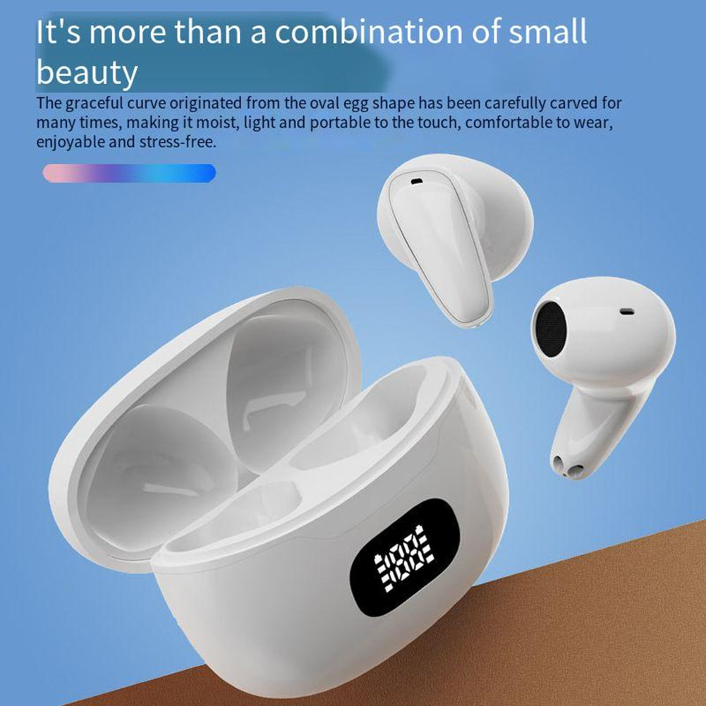 Wireless Earbuds In-Ear Stereo Headphones With Charging Case Waterproof Noise Canceling Earphones For Sports Gaming White