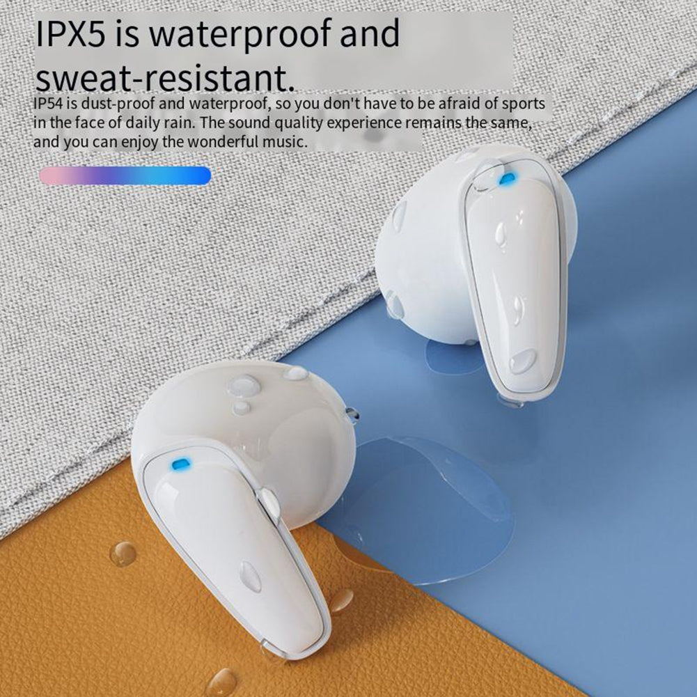 Wireless Earbuds In-Ear Stereo Headphones With Charging Case Waterproof Noise Canceling Earphones For Sports Gaming White