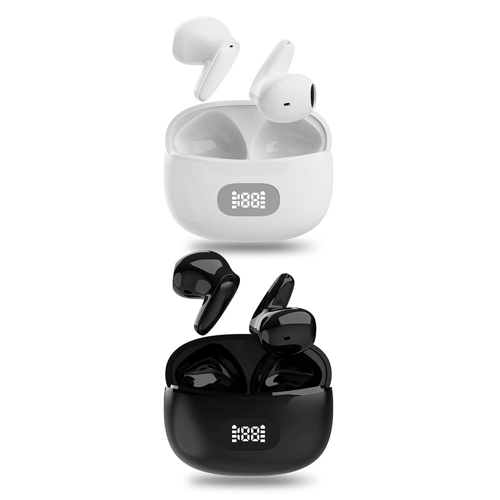 Wireless Earbuds In-Ear Stereo Headphones With Charging Case Waterproof Noise Canceling Earphones For Sports Gaming White