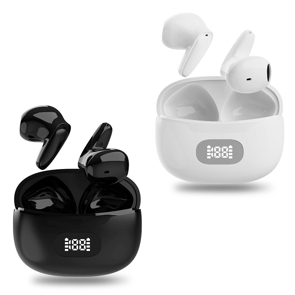 Wireless Earbuds In-Ear Stereo Headphones With Charging Case Waterproof Noise Canceling Earphones For Sports Gaming White