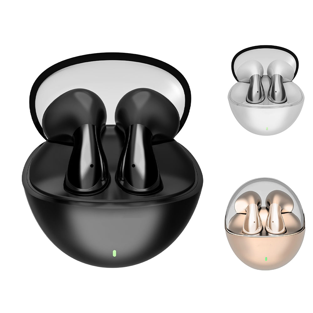 Wireless Earbuds Noise Reduction Ultra-long Playtime Earphones With Mic Transparent Charging Case For Cell Phone Computer Laptop Sports black