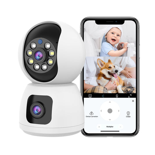 2.4G/5G Dual-Band WiFiCamera Motion Detection SurveillanceCamera Infrared/Color Night Vision Cams White