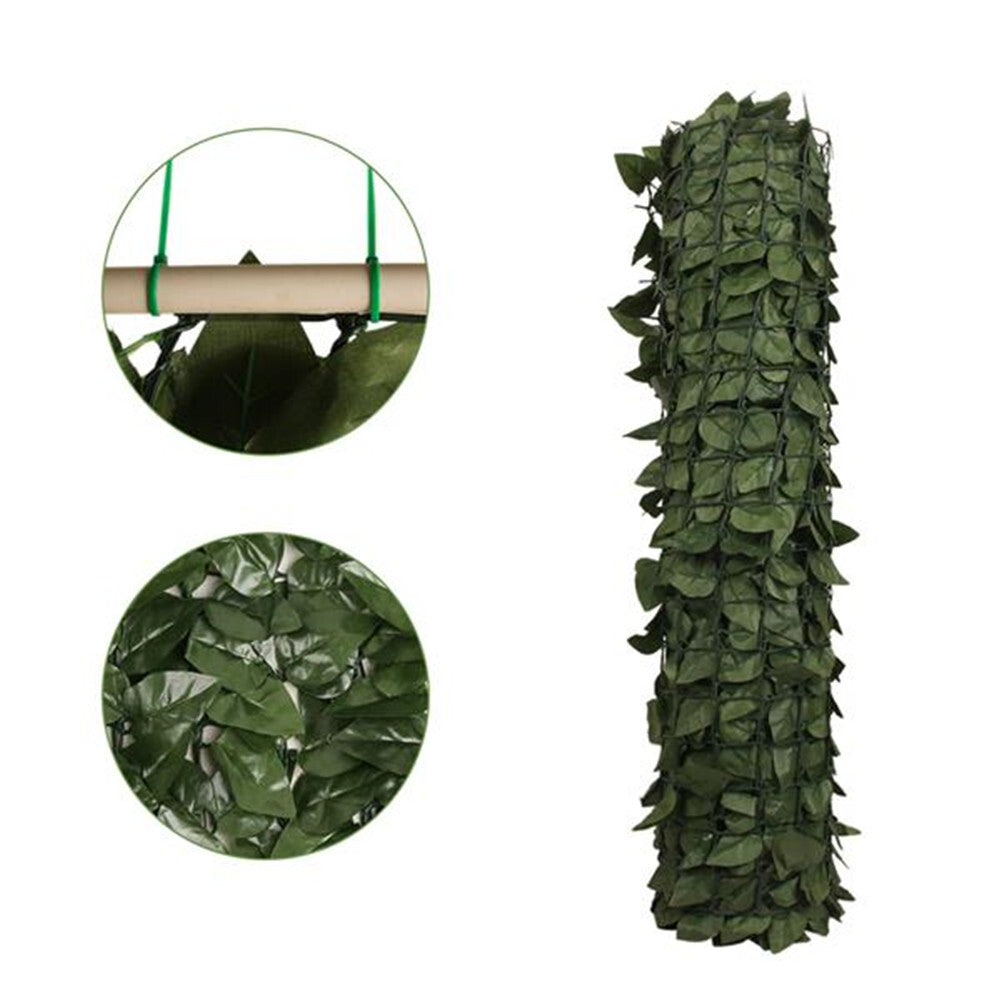 US Artificial Fake Leaf Foliage Privacy  Fence  Screen Garden Panel Outdoor Hedge Peach Leaf