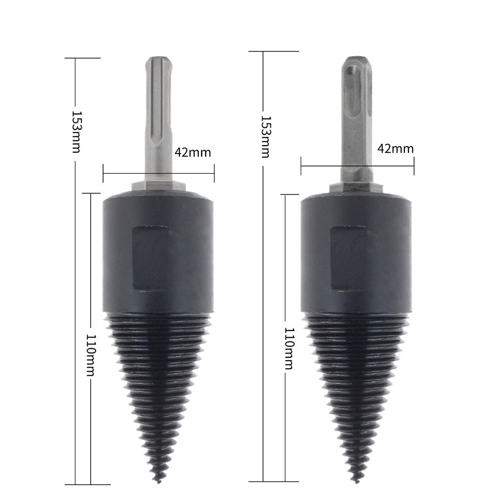 Firewood Splitter Drill Bit Set High Speed Wood Splitting Screw Cone Driver 42mm drill bit + round shank square shank hexagonal size shank 5pcs