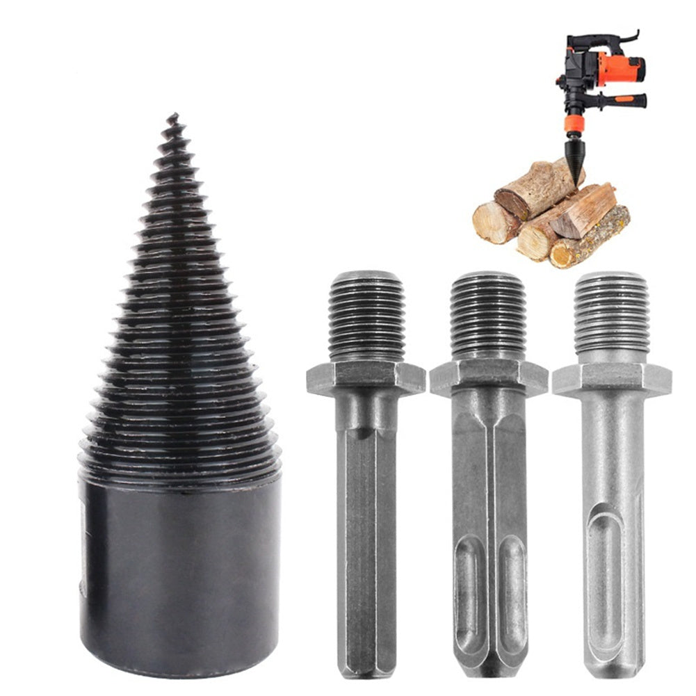 Firewood Splitter Drill Bit Set High Speed Wood Splitting Screw Cone Driver 42mm drill bit + round shank square shank hexagonal size shank 5pcs