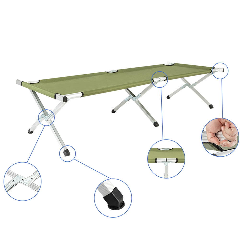 US Portable Folding Camping Cot with Carrying Bag Camping Bed Army Green