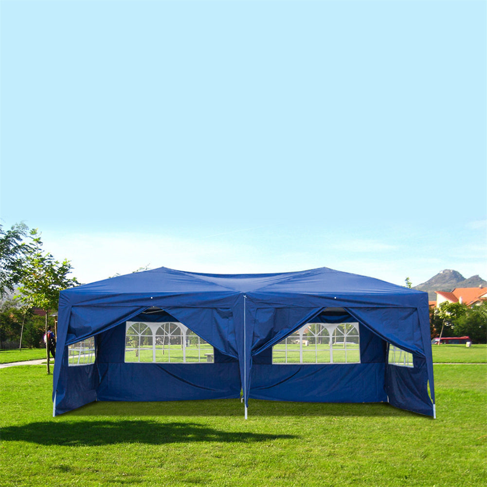 US 4 Window Waterproof Folding Tent Sunscreen Windproof Tents 3x6m Blue