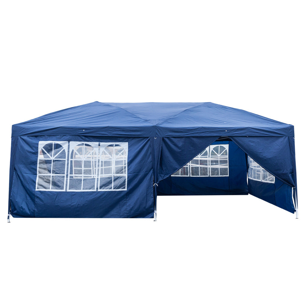 US 4 Window Waterproof Folding Tent Sunscreen Windproof Tents 3x6m Blue