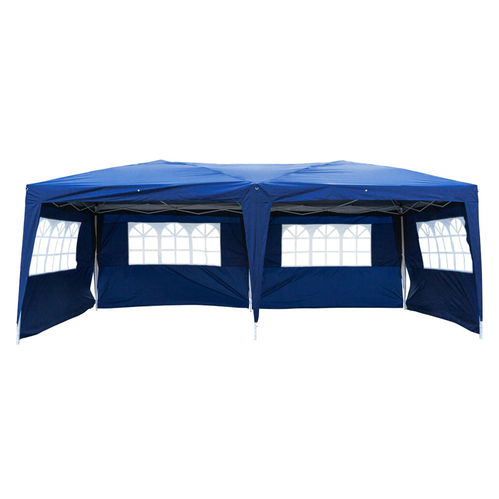 US 4 Window Waterproof Folding Tent Sunscreen Windproof Tents 3x6m Blue