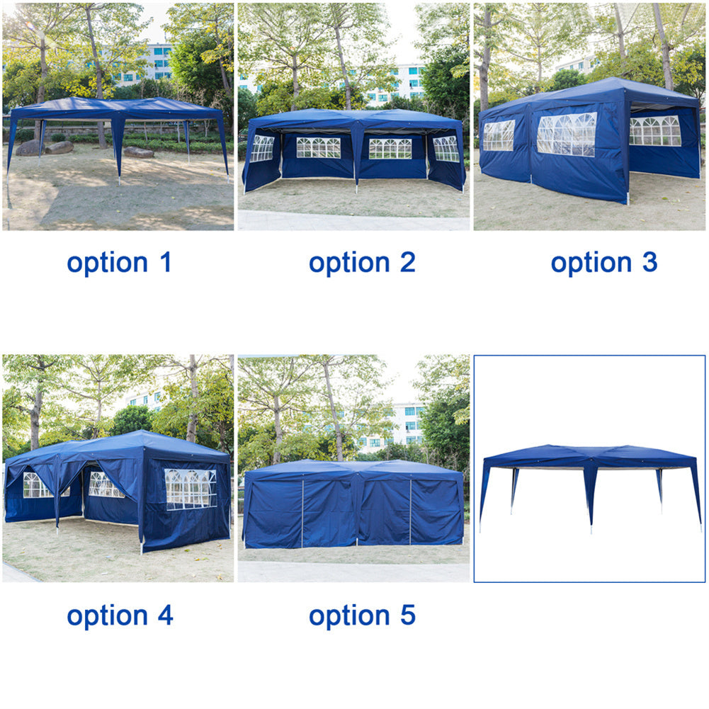 US 4 Window Waterproof Folding Tent Sunscreen Windproof Tents 3x6m Blue