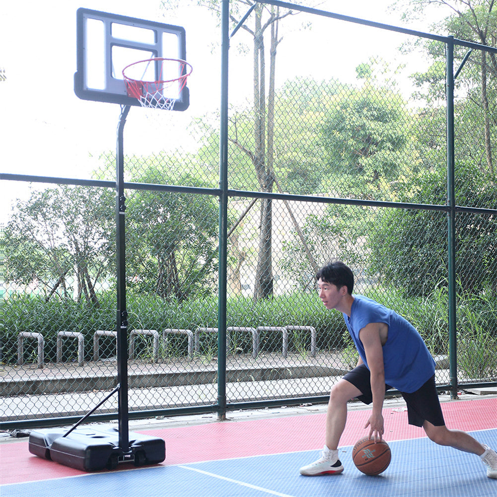 US Portable Removable Basketball Circle Adjustable Height 210-260cm Black