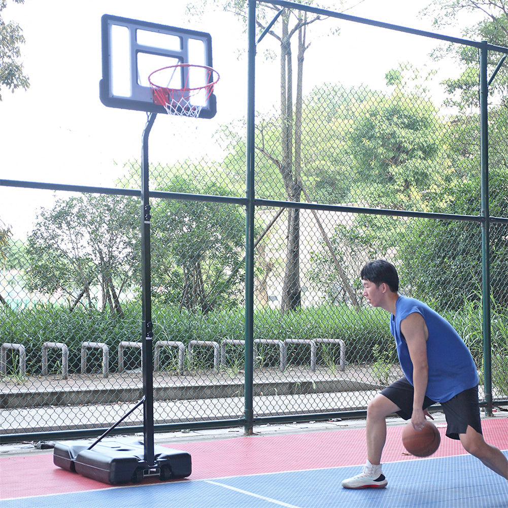 US Portable Removable Basketball Circle Adjustable Height 210-260cm Black