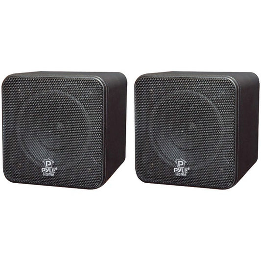 Pyle Home PCB4BK 4" 200-Watt Mini-Cube Bookshelf Speakers (Black)