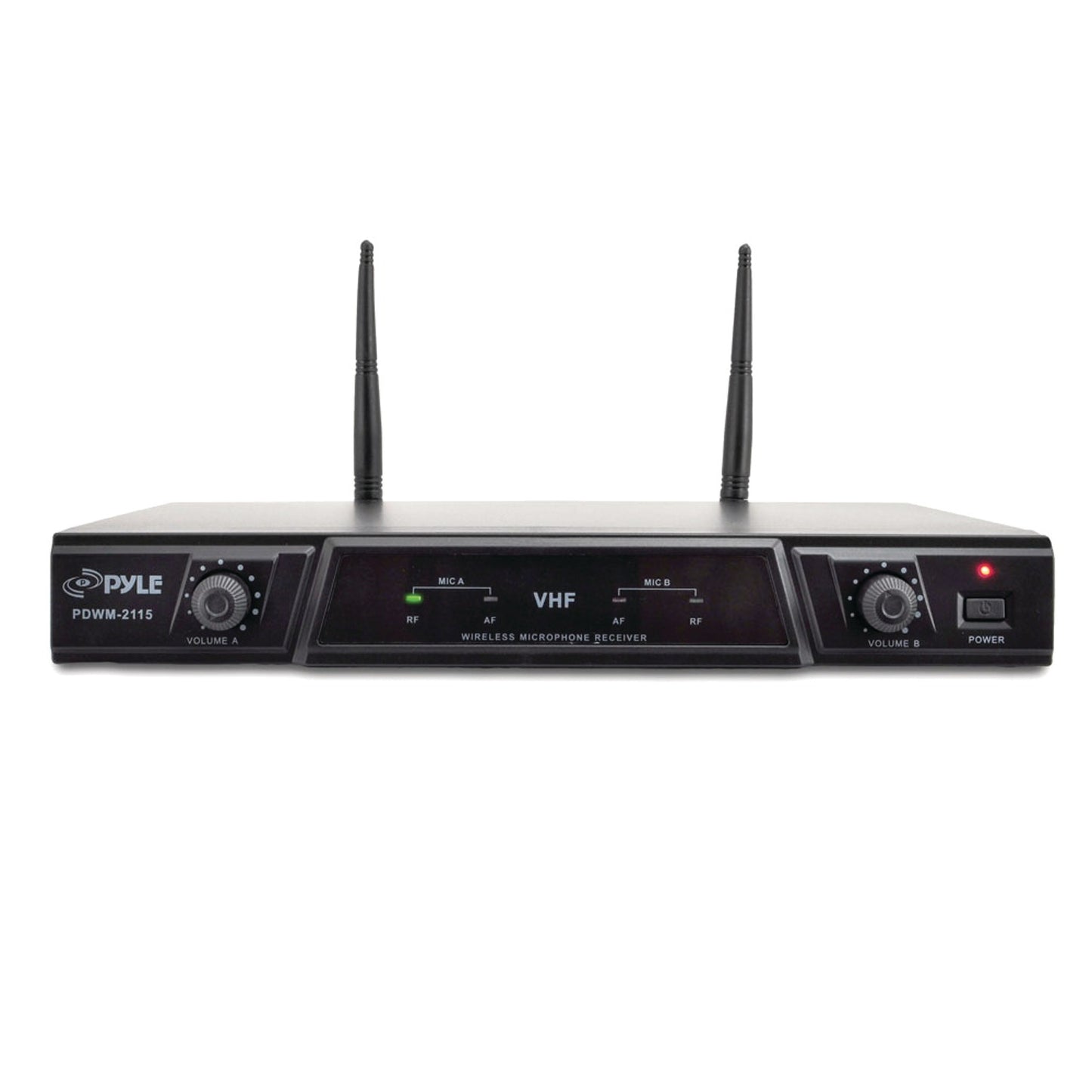 Pyle Pro PDWM2115 VHF Dual-Channel Wireless Microphone Receiver System with Independent Volume Control