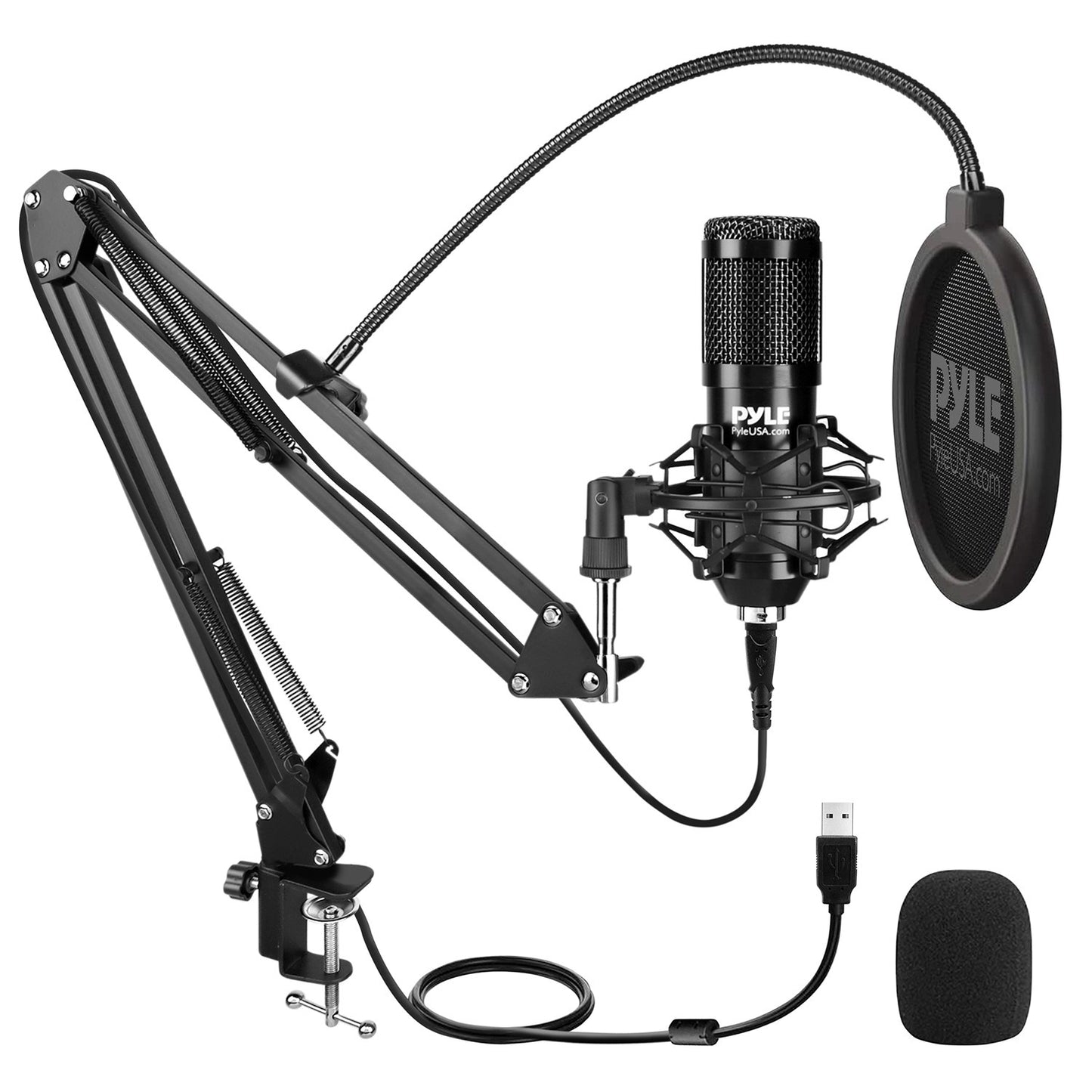 Pyle PDMIKT140 Desktop USB Podcast Microphone Kit