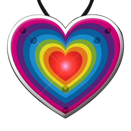 Flashing Retro Love Rainbow Heart Pendant Necklace