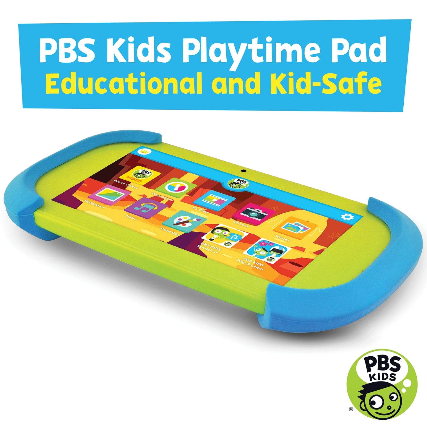 PBS KIDS PBKRWM5410 Playtime Pad 7-Inch HD Kids Tablet with Bluetooth and Front and Back Cameras