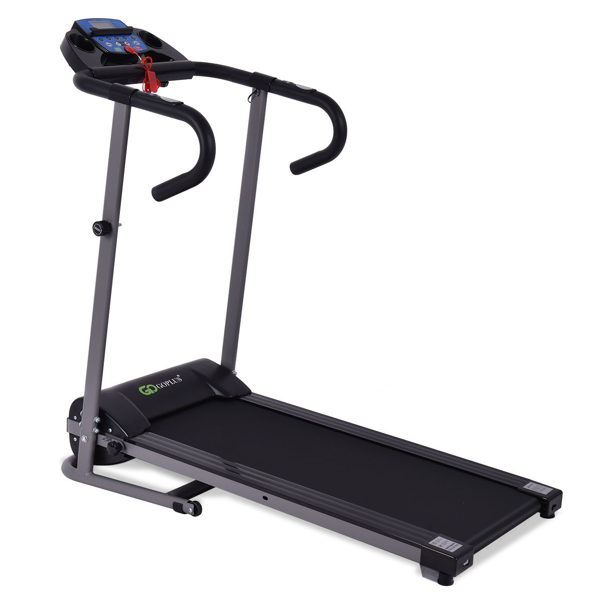 Electric Foldable Treadmill with LCD Display and Heart Rate Sensor - Color: Black - Size: 0.5-1.75 HP