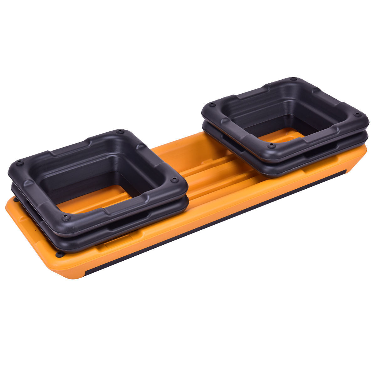 43 Inches Height Adjustable Fitness Aerobic Step with Risers-Orange - Color: Orange