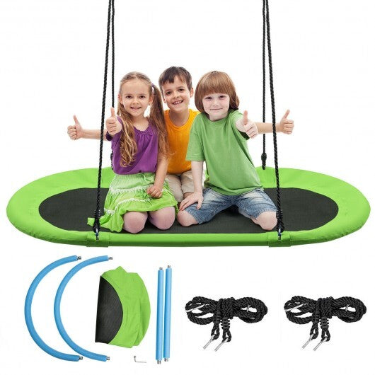 60 Inch Saucer Surf Outdoor Adjustable Swing Set-Green - Color: Green