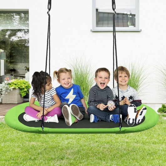 60 Inch Saucer Surf Outdoor Adjustable Swing Set-Green - Color: Green