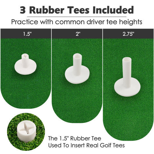 5 x 3 Feet Golf Mat with 3 Rubber Tees