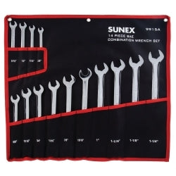 14 Pc. SAE Full Polish V-Groove Combi Wrench Set