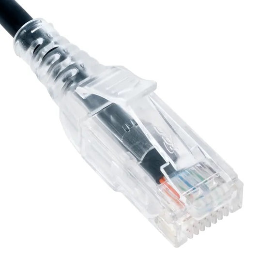 Patch cord cat 6 slim clear sr 3ft bk