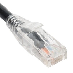 PATCH CORD CAT5e CLEAR BOOT 1' BLACK