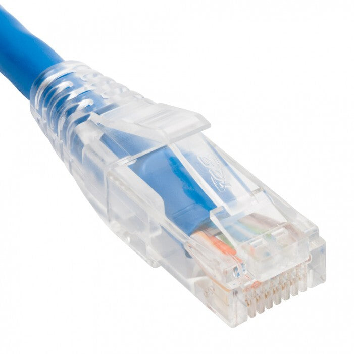 PATCH CORD CAT5e CLEAR BOOT 1' BLUE