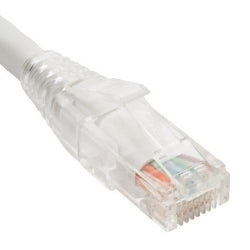 PATCH CORD CAT5e CLEAR BOOT 10' WHITE