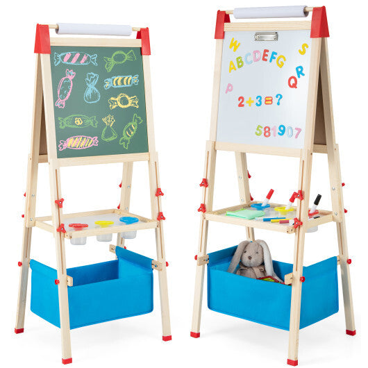 3-in-1 Double-Sided Adjustable Kid Easel for 3-8 Years Old Toddlers